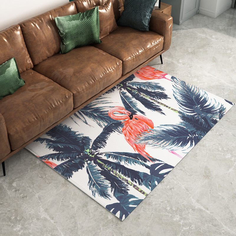 Casual Plants Area Rug Green Polyester Indoor Carpet Non-Split Rug for Indoor Room