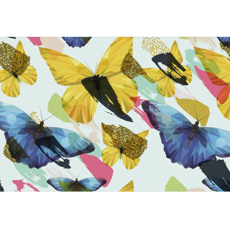 Green Modern Indoor Rug Polyester Plants Area Carpet Washable Carpet for Home Decor