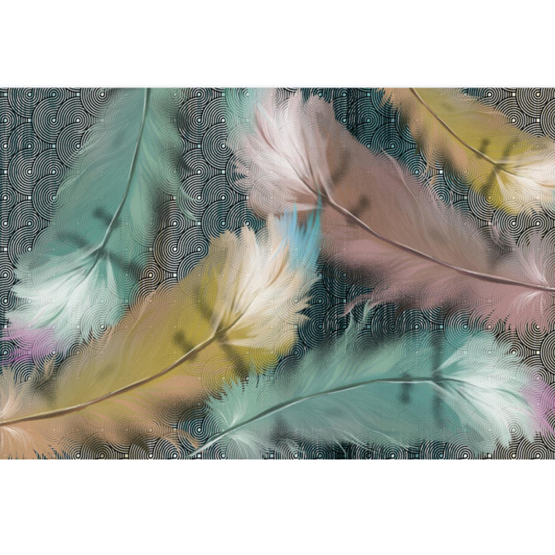 Green Modern Indoor Rug Polyester Plants Area Carpet Washable Carpet for Home Decor