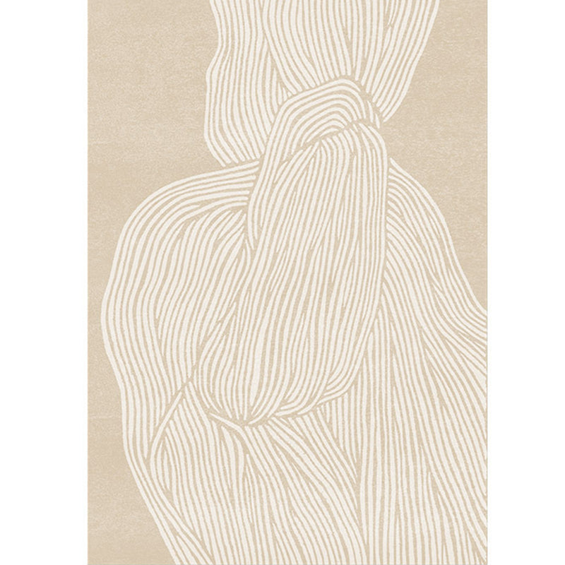 Apricot Abstract Indoor Carpet Polyester Minimalist Rug Anti-Split for Home Decoration