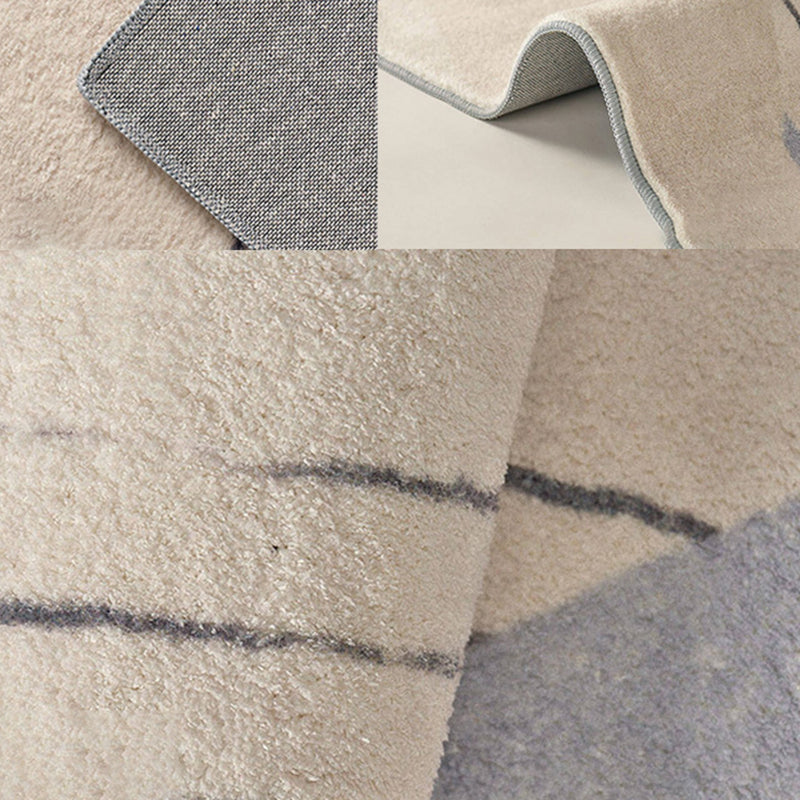 Apricot Abstract Indoor Carpet Polyester Minimalist Rug Anti-Split for Home Decoration