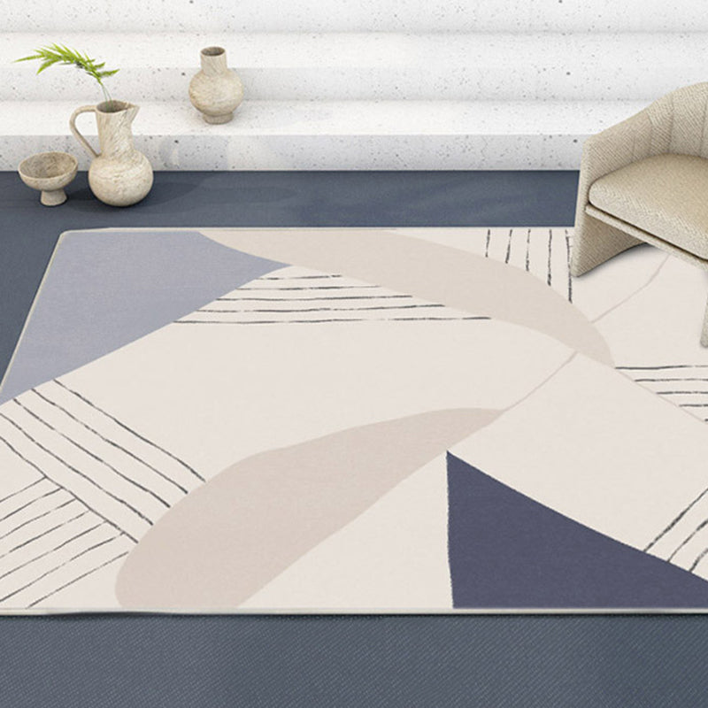 Apricot Abstract Indoor Carpet Polyester Minimalist Rug Anti-Split for Home Decoration