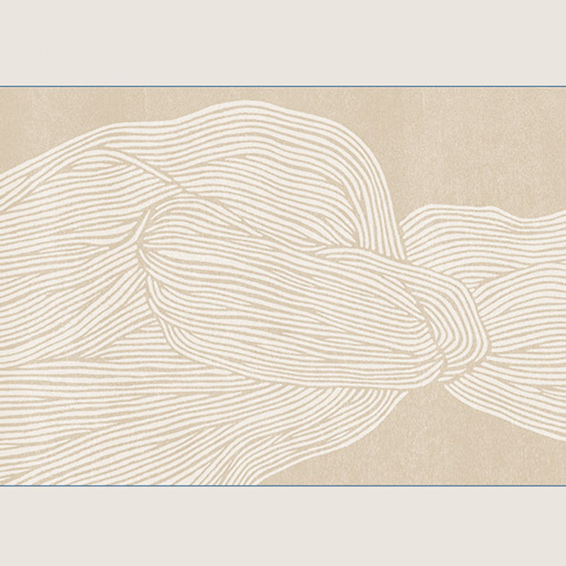 Apricot Abstract Indoor Carpet Polyester Minimalist Rug Anti-Split for Home Decoration