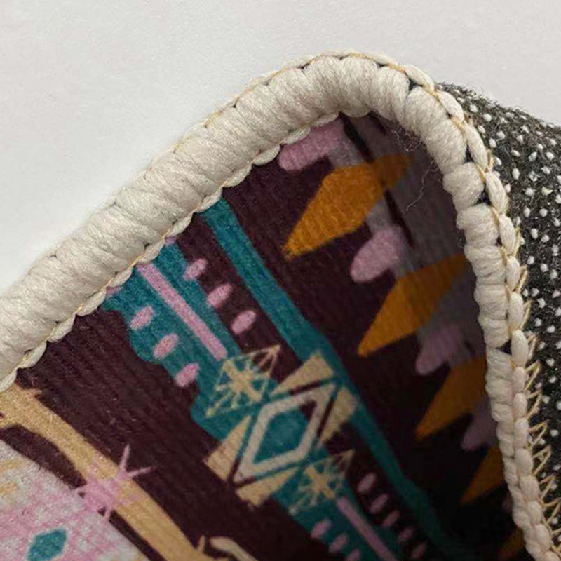 Blue Abstract Carpet Polyester Casual Area Rug Washable Rug for Living Room