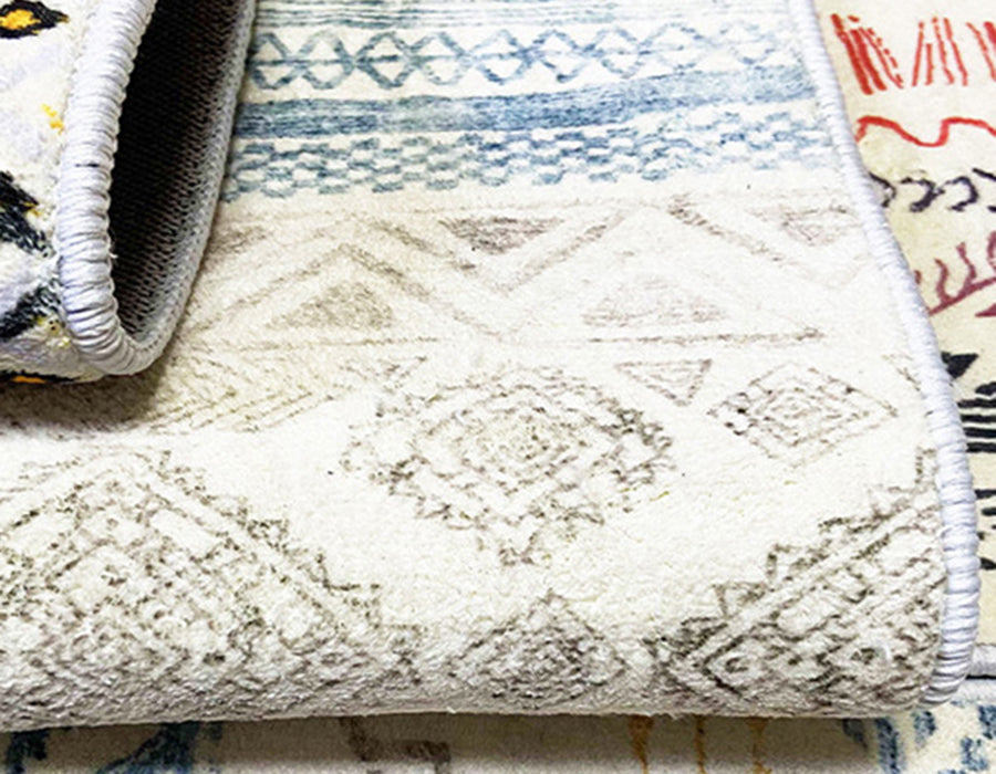 Postmodern Indoor Carpet Black and White Polyester Rug Washable Area Rug for Living Room