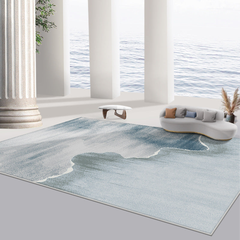 Stylish Grey Tye Dye Carpet Polyester Modern Area Rug Anti-Slip Washable Rug for Home Decor