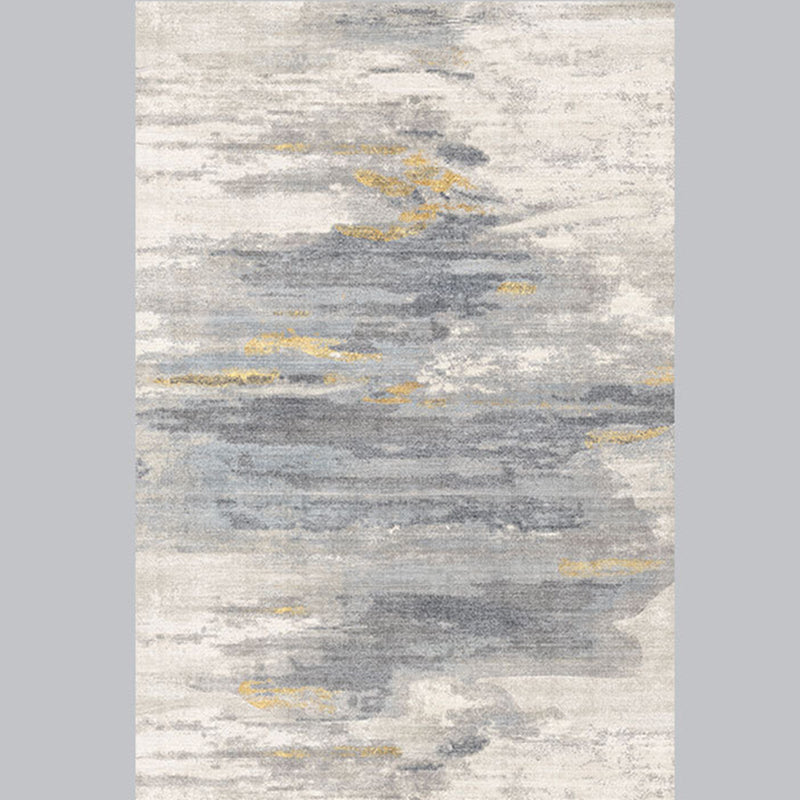 Stylish Grey Tye Dye Carpet Polyester Modern Area Rug Anti-Slip Washable Rug for Home Decor