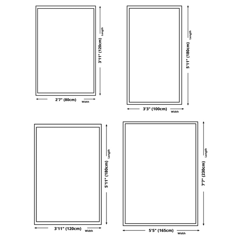 Modern Geometric Area Carpet Green Polyester Indoor Rug Non-Slip Area Rug for Home Decor