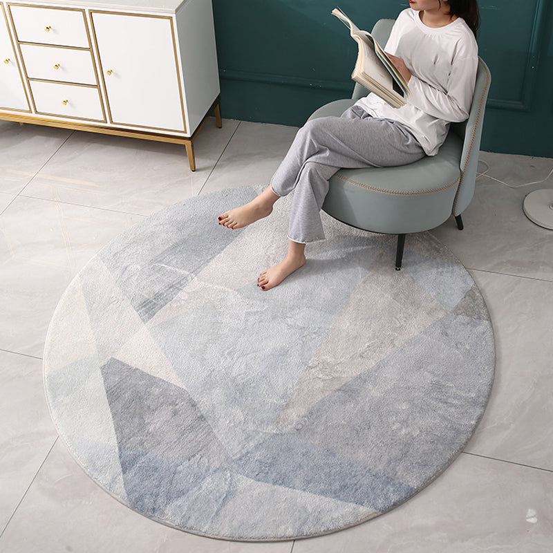 Apricot Minimalist Indoor Rug Polyester Abstract Carpet Anti-Split for Indoor Room