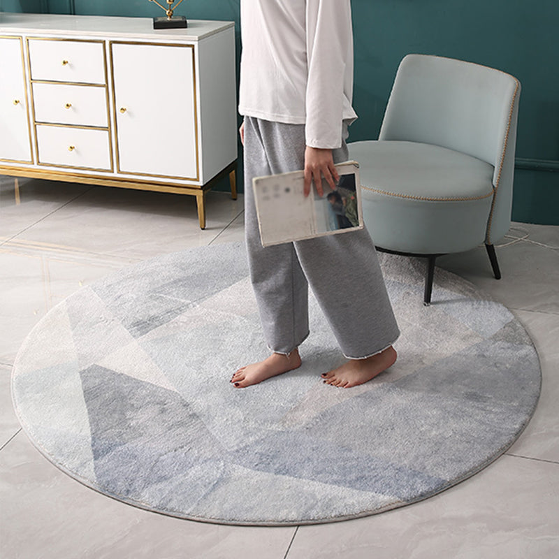 Apricot Minimalist Indoor Rug Polyester Abstract Carpet Anti-Split for Indoor Room