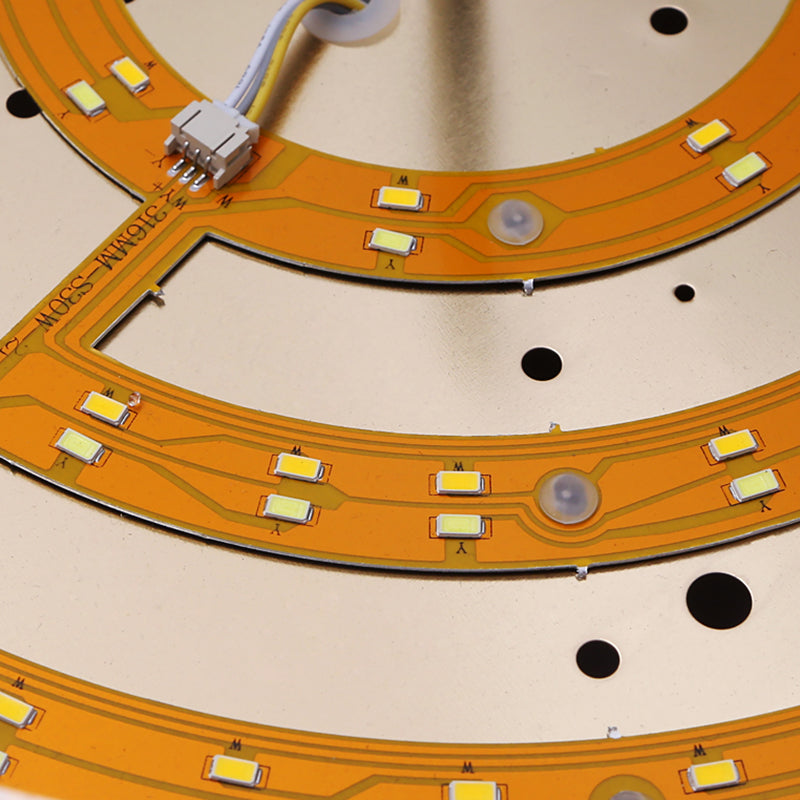 Crystal Gold LED Ceiling Light in Modern Luxury Style Wrought Iron Flush Mount with Glass Shade