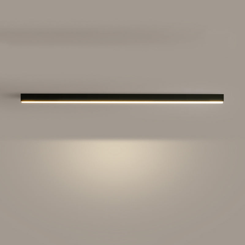 1-Light Minimalism Linear Flush Mount Ceiling Light Aluminum Bedroom Flush Light