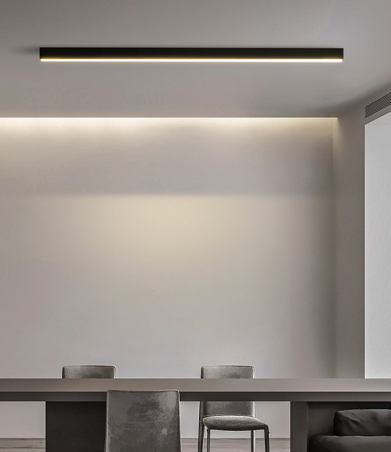 1-Light Minimalism Linear Flush Mount Ceiling Light Aluminum Bedroom Flush Light