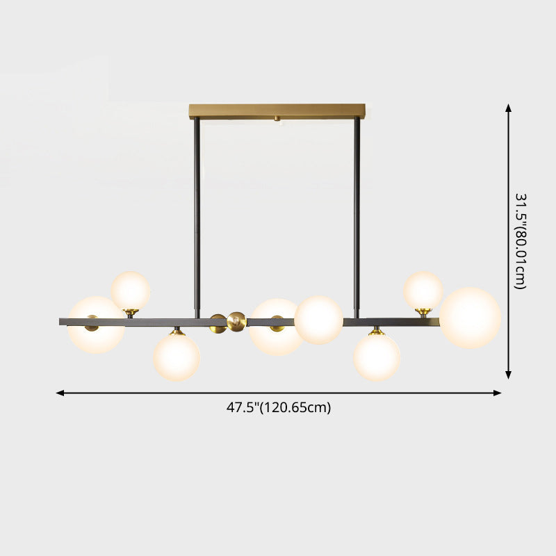 Luce a 8 luci di vetro isola in stile moderno in stile creativo a sospensione a sospensione per sala da pranzo