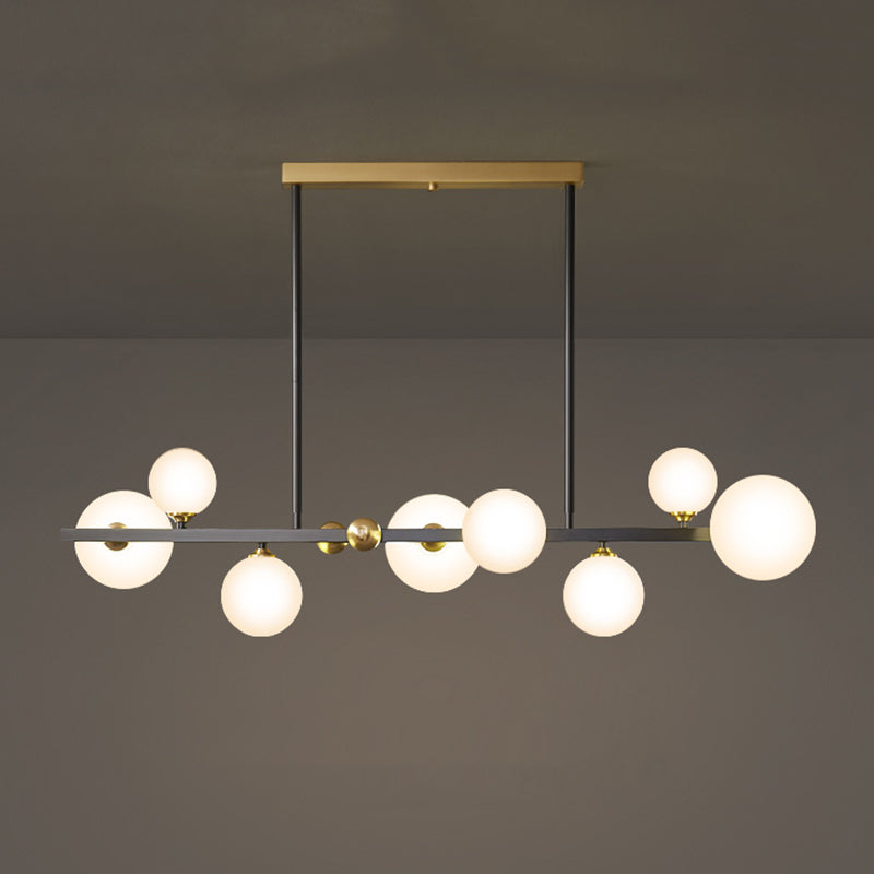 Luce a 8 luci di vetro isola in stile moderno in stile creativo a sospensione a sospensione per sala da pranzo