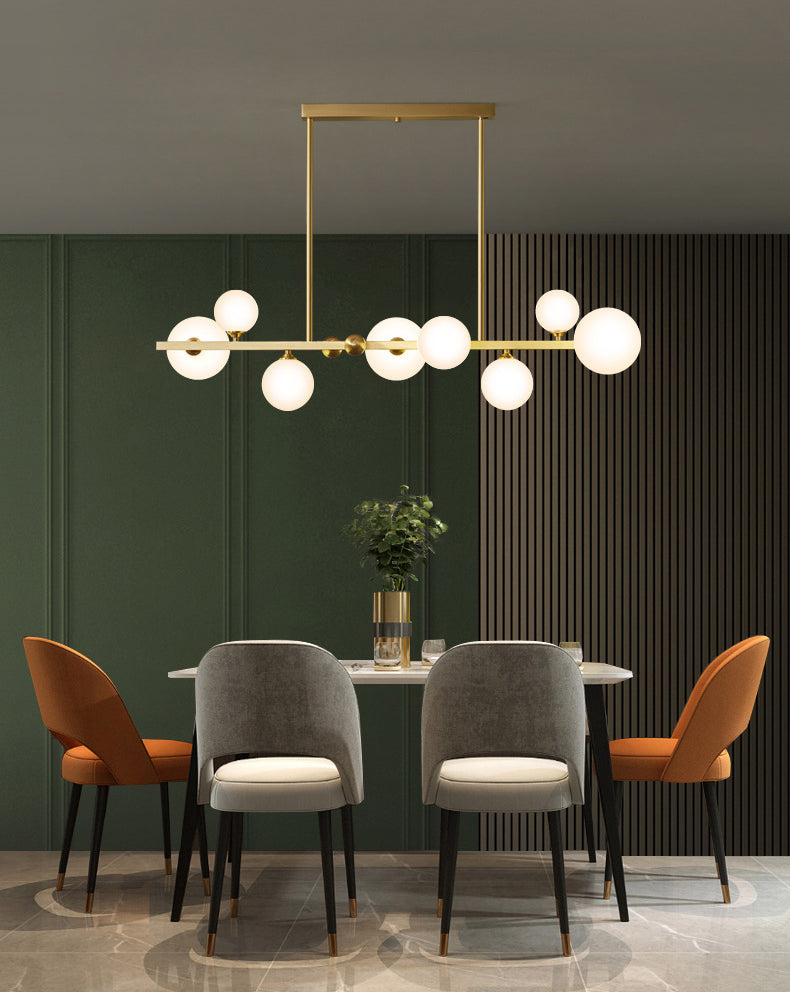 Luce a 8 luci di vetro isola in stile moderno in stile creativo a sospensione a sospensione per sala da pranzo