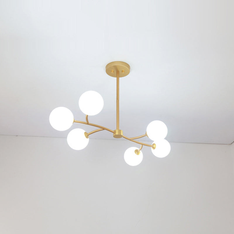 Glass Sputnik Island Pendant Light in Modern Simplicity Wrought Iron Hanging Light for Dining Room