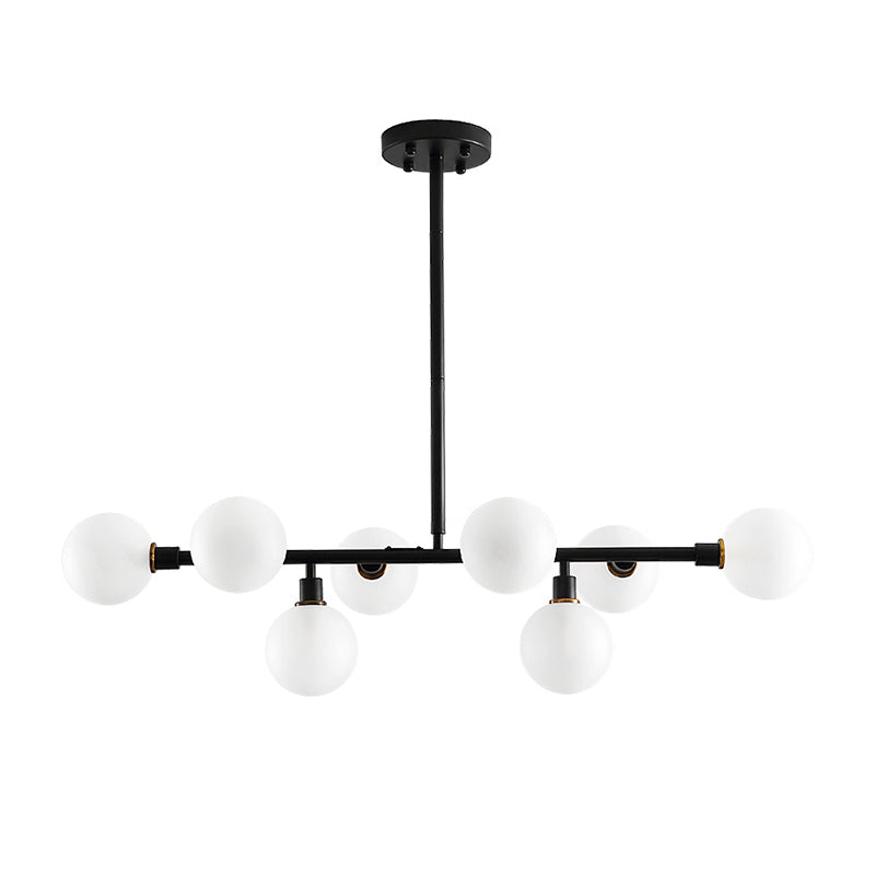 Glass Sputnik Island Pendant Light in Modern Simplicity Wrought Iron Hanging Light for Dining Room