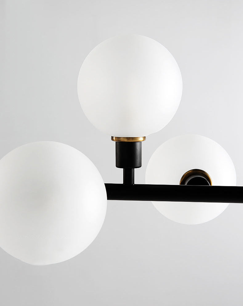 Glass Sputnik Island Pendant Light in Modern Simplicity Wrought Iron Hanging Light for Dining Room