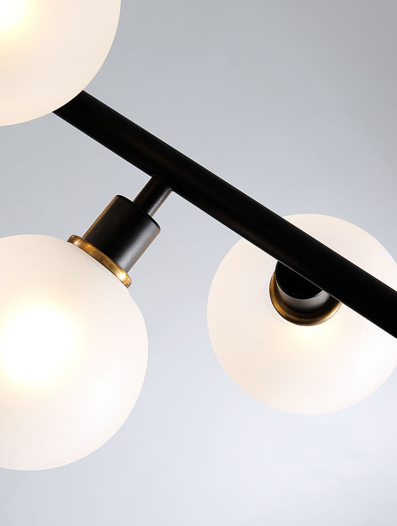 Glass Sputnik Island Pendant Light in Modern Simplicity Wrought Iron Hanging Light for Dining Room