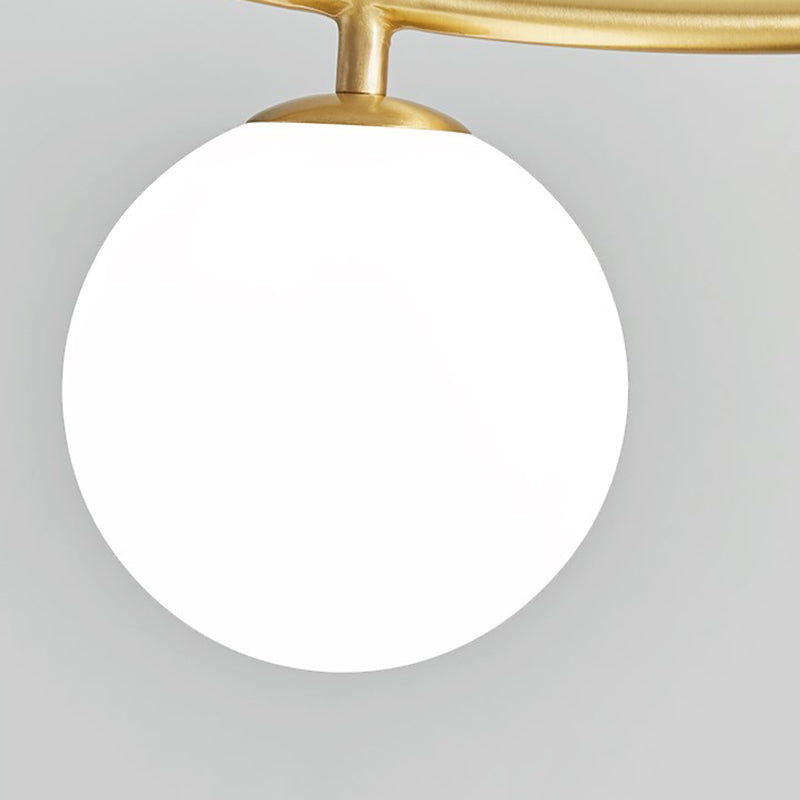 Luz de la isla Sputnik de madera en moderna luz colgante de cobre de estilo artístico con sombra de vidrio