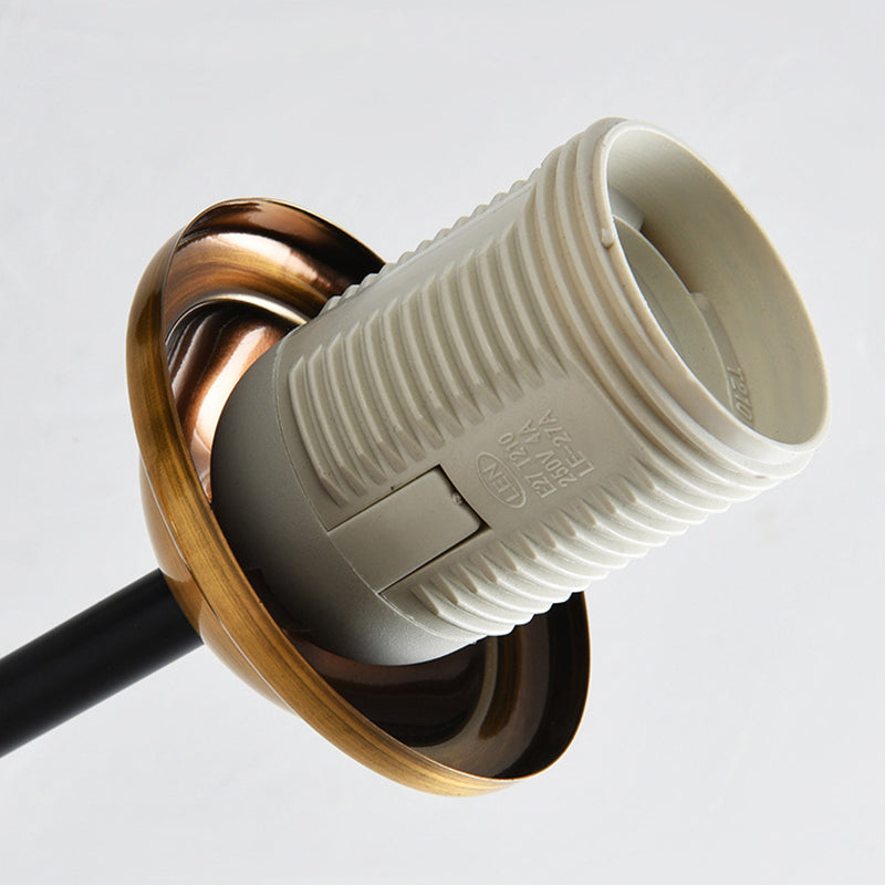 Black 6-Light Island Light in Modern Creative Style Wrought Iron Pendant Light with Glass Shade