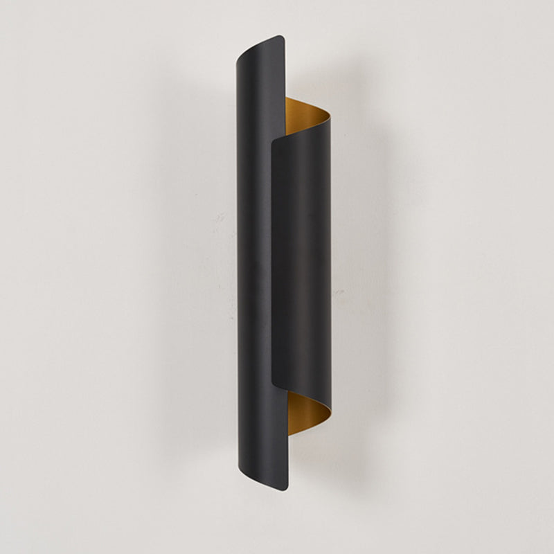 Modern Artistic Cylindrical Wall Sconce Wrought Iron Wall Lamp for Interior Spaces