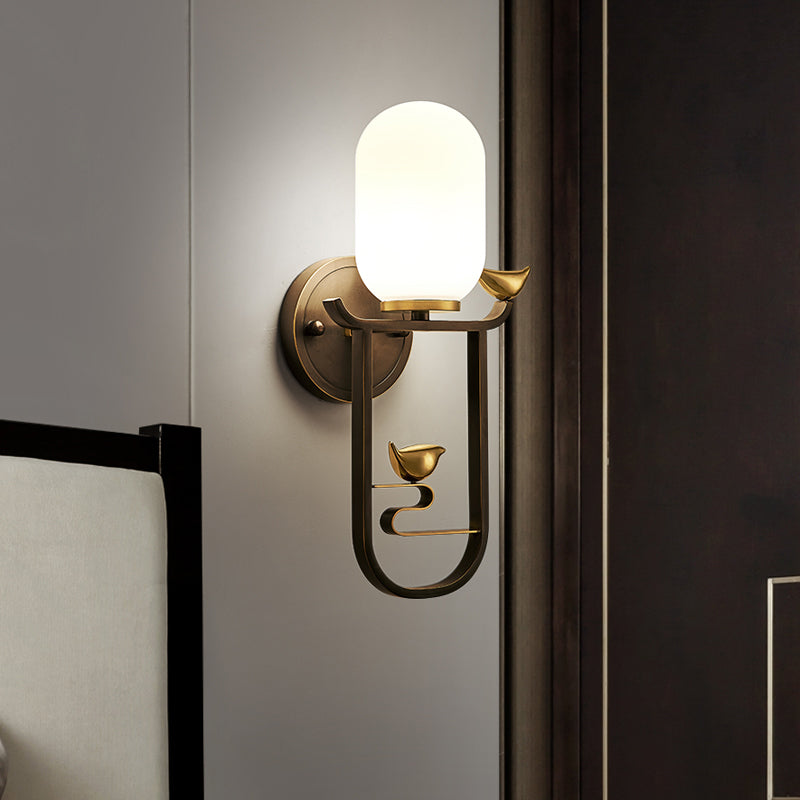 Gouden eigentijdse SCONCE -verlichtingsarmaturen witte glazen wandlamp SCONCE voor woonkamer