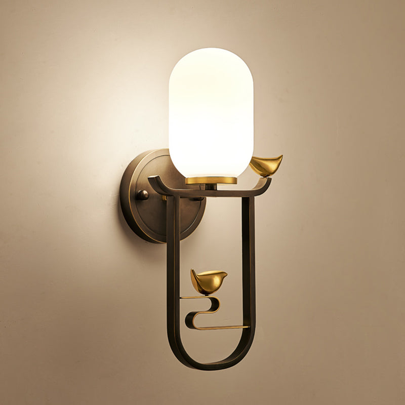 Gouden eigentijdse SCONCE -verlichtingsarmaturen witte glazen wandlamp SCONCE voor woonkamer