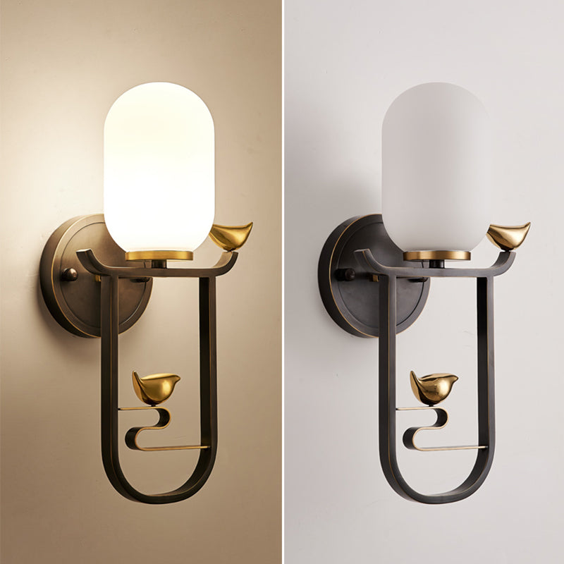 Gouden eigentijdse SCONCE -verlichtingsarmaturen witte glazen wandlamp SCONCE voor woonkamer
