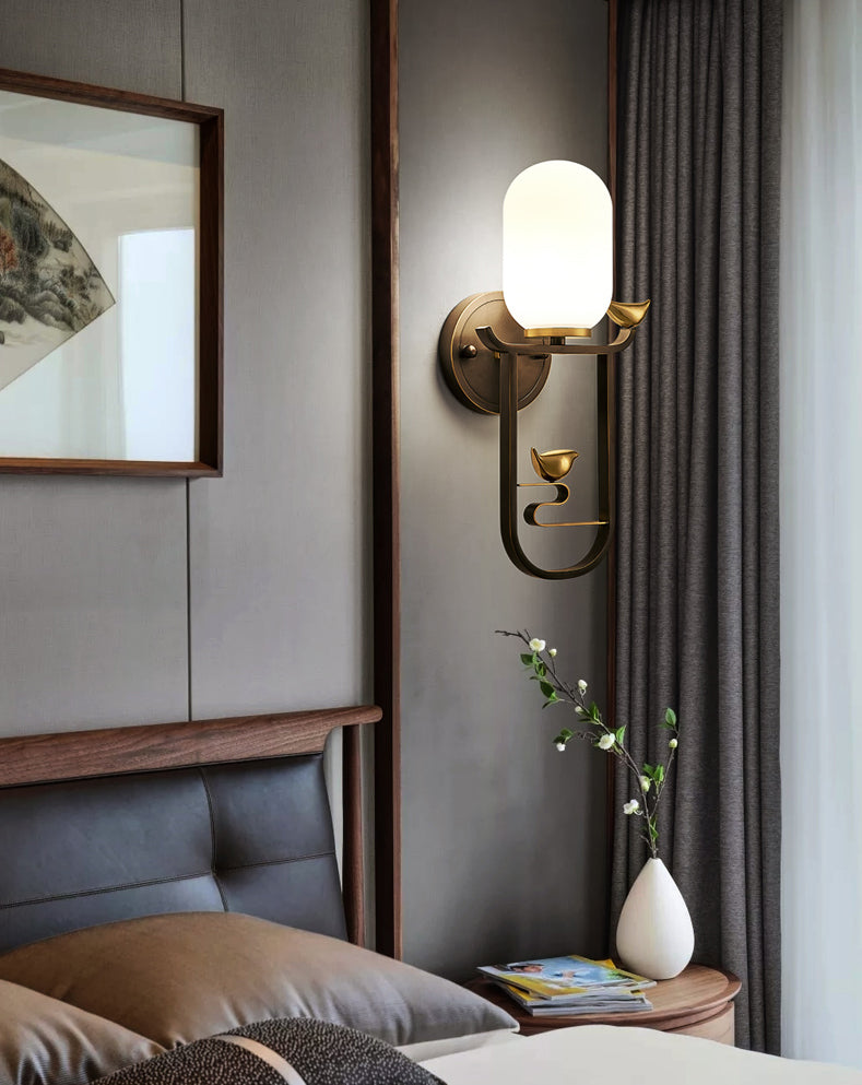 Gouden eigentijdse SCONCE -verlichtingsarmaturen witte glazen wandlamp SCONCE voor woonkamer