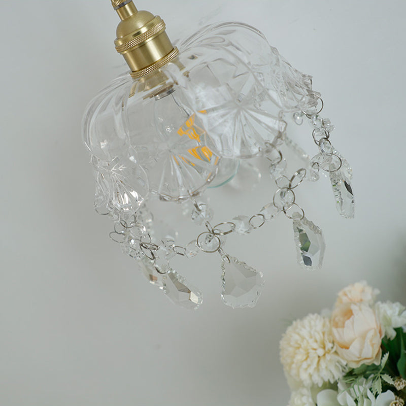 1-Light Modern Nordic Gold Wall Lights Glass Wall Mounted Lamps for Bedroom