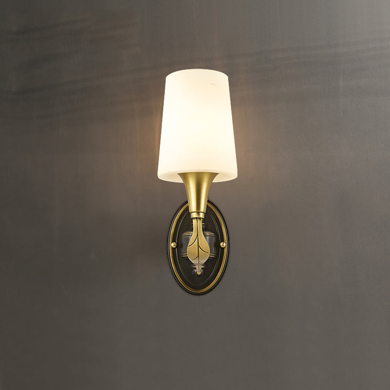 Cone Brass Wall Lamps 1-Light Modern Nordic Wall Mount Lamp for Bedroom
