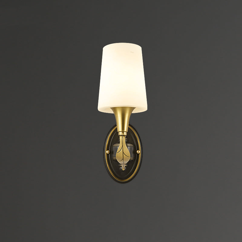 Cone Brass Wall Lamps 1-Light Modern Nordic Wall Mount Lamp for Bedroom