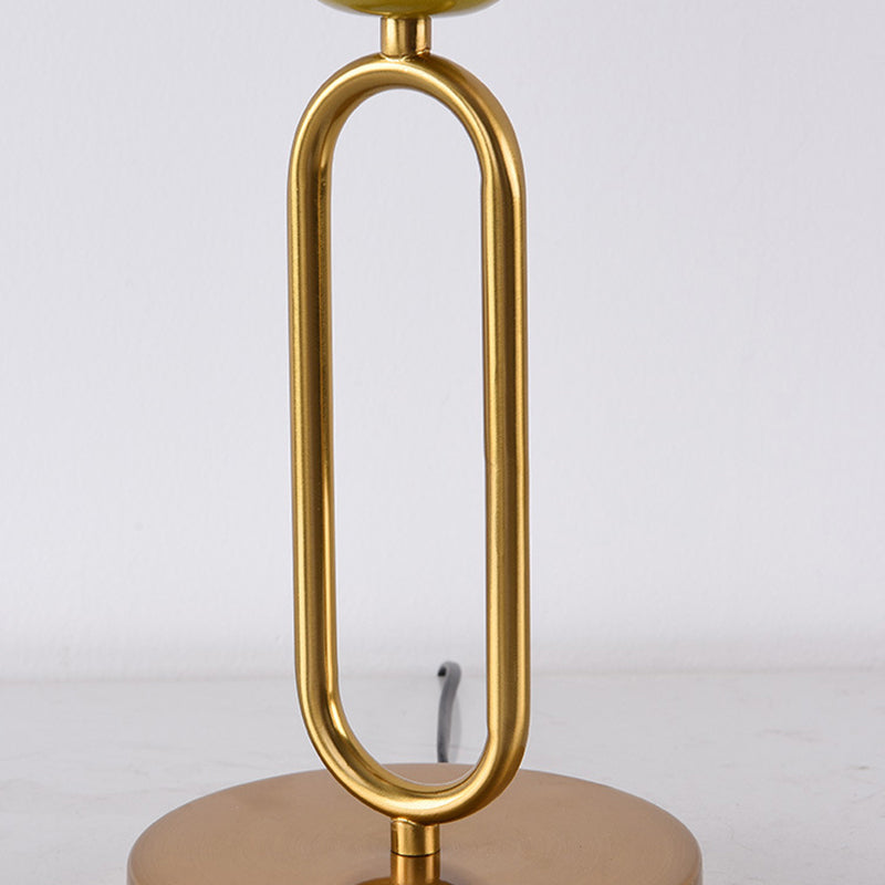 Nordic Starry LED Night Lamp Clear Glass Bedside Table Light with Ball Shade in Gold