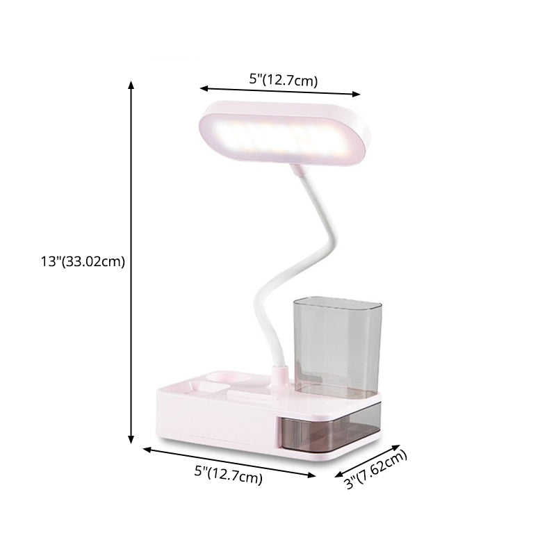 Macaron Rettangolare Reading Lamp Plasticy 1 Head Kids Room Table Light with Port