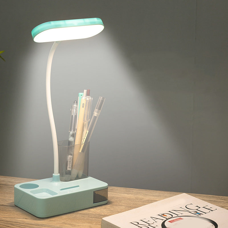Macaron Rettangolare Reading Lamp Plasticy 1 Head Kids Room Table Light with Port