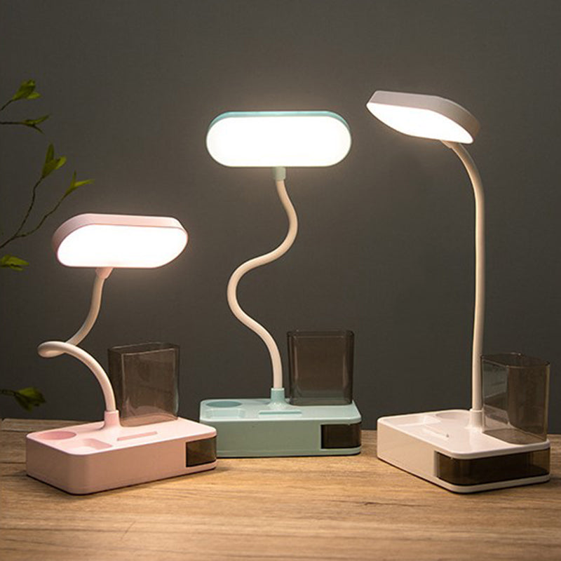 Macaron Rettangolare Reading Lamp Plasticy 1 Head Kids Room Table Light with Port