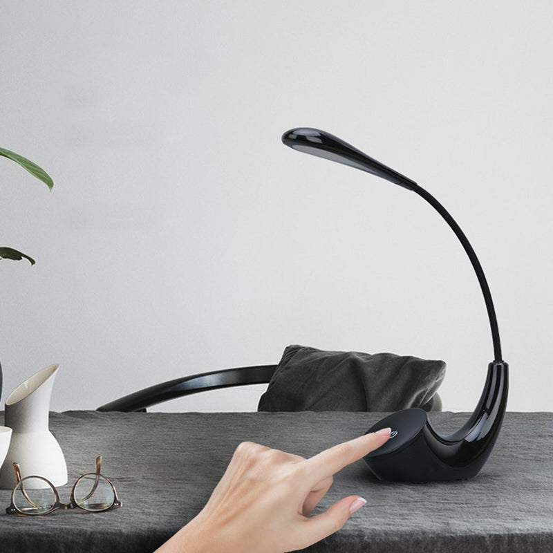 Plastic Flexible Arm Desk Lamp Minimalist LED Rechargeable Reading Light with Touch Control