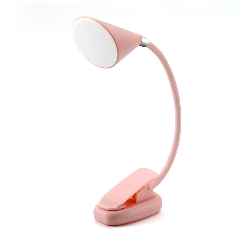 Coup de table à pinces conique Macaron Plastique Couple de chambre LED LECTURE LED avec un bras flexible