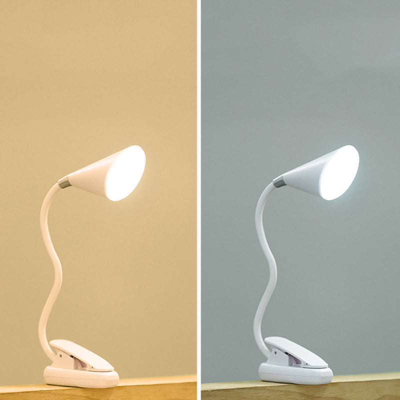 Coup de table à pinces conique Macaron Plastique Couple de chambre LED LECTURE LED avec un bras flexible