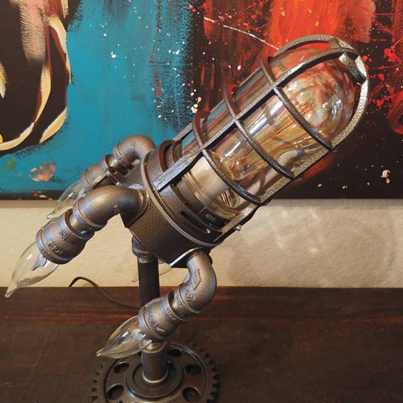 Bronzo Rocket Night Light Style Industrial Style Plastic 1 Light Afta camera da letto Lampada
