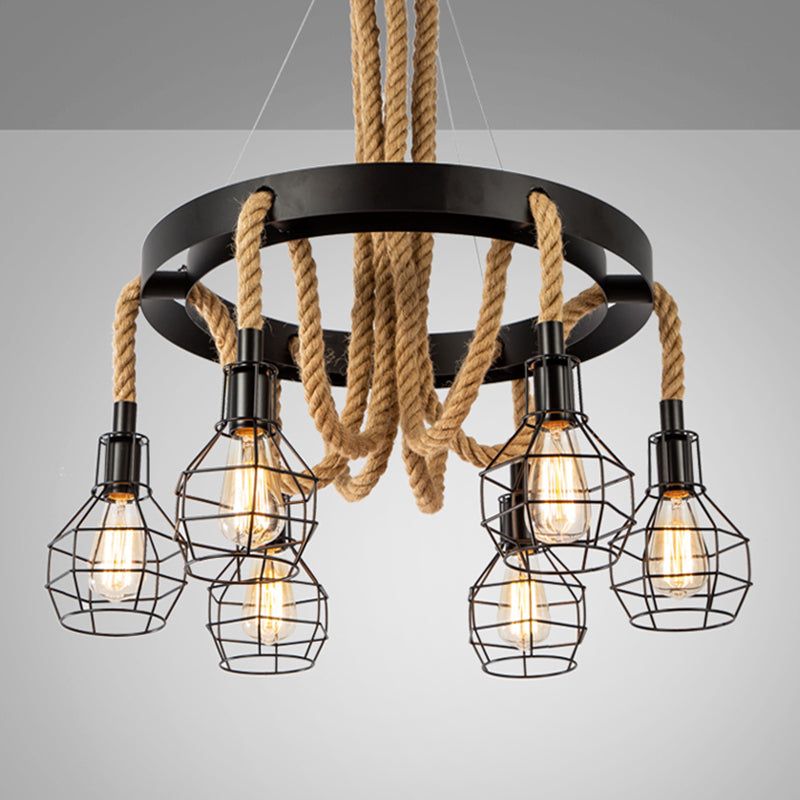 Stile industriale Legno sospeso lampadario Bronzo Bronzo Lampada sospesa per bar