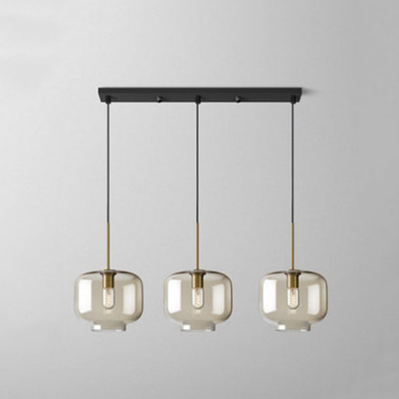 3 Lights Hanging Ceiling Lights Contemporary Glass Hanging Pendant Lights for Restaurant