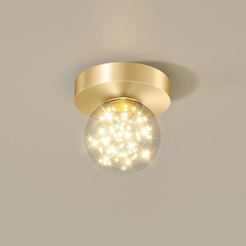Global Glass Plafonnier moderne à 1 lumière à montage encastré à LED pour couloir