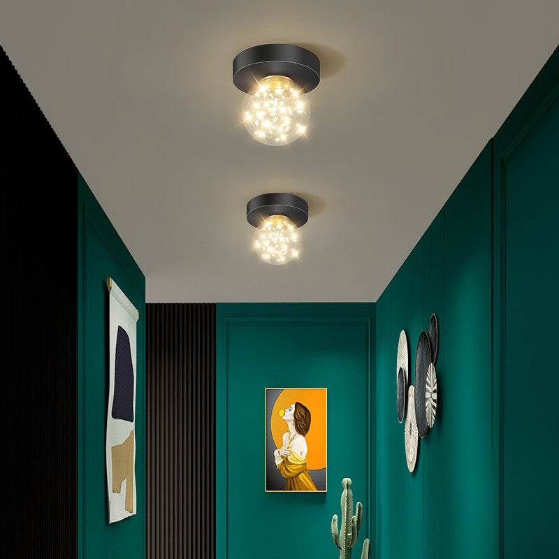 Global Glass Plafonnier moderne à 1 lumière à montage encastré à LED pour couloir