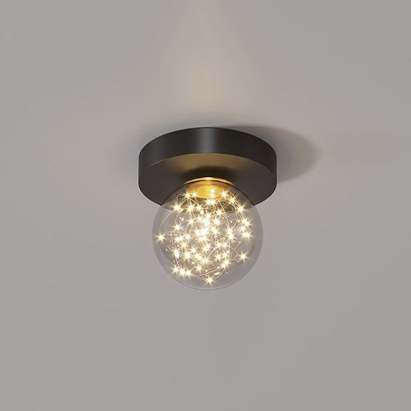 Global Glass Plafonnier moderne à 1 lumière à montage encastré à LED pour couloir