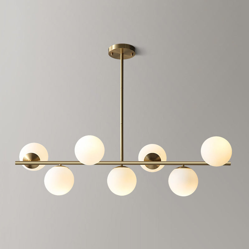 Luce isola a 7 luci d'oro nella moderna luce a sospensione di rame Sputnik in stile creativo con tonalità di vetro