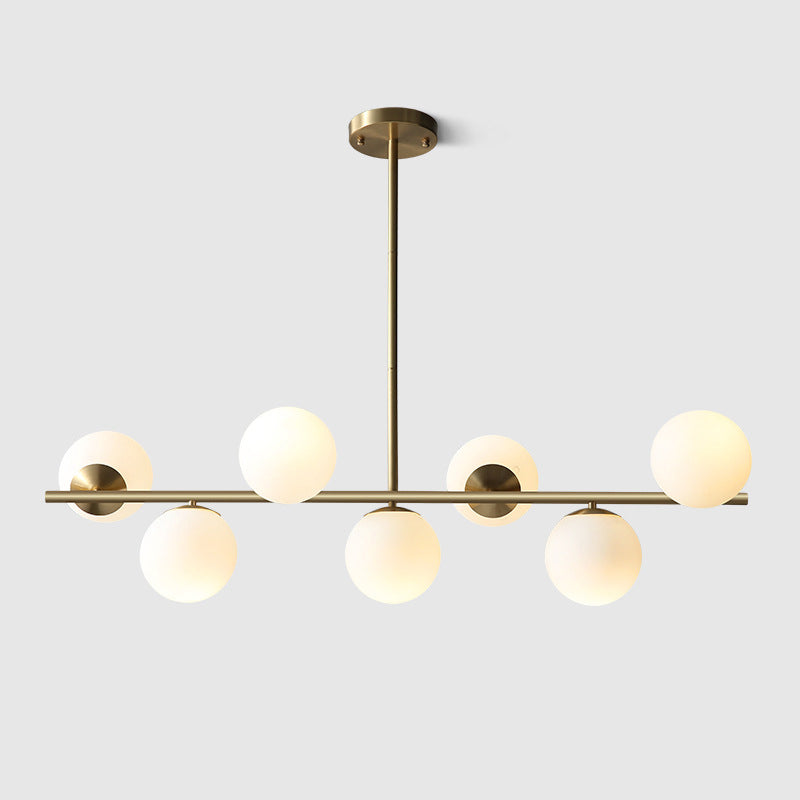 Luce isola a 7 luci d'oro nella moderna luce a sospensione di rame Sputnik in stile creativo con tonalità di vetro