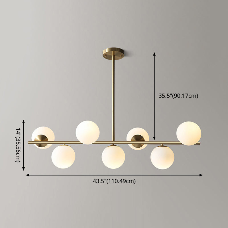 Luce isola a 7 luci d'oro nella moderna luce a sospensione di rame Sputnik in stile creativo con tonalità di vetro